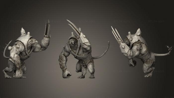 Figurines heroes, monsters and demons (Moulder Rat Ogre1, STKM_1005) 3D models for cnc